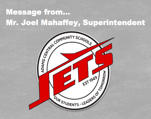Message from the Superintendent