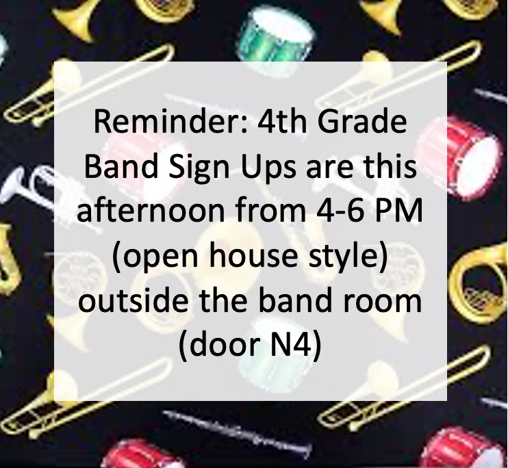 4th grade band sign ups